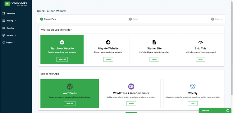 GreenGeeks Dashboard