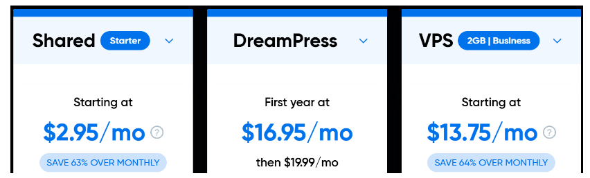DreamHost pricing